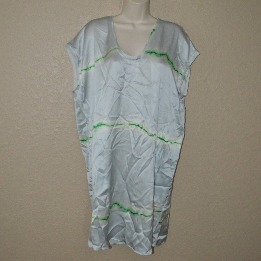 NWT $520 Sz 1 S Raquel Allegra Silk Ice Blue & Jade Flores Dress